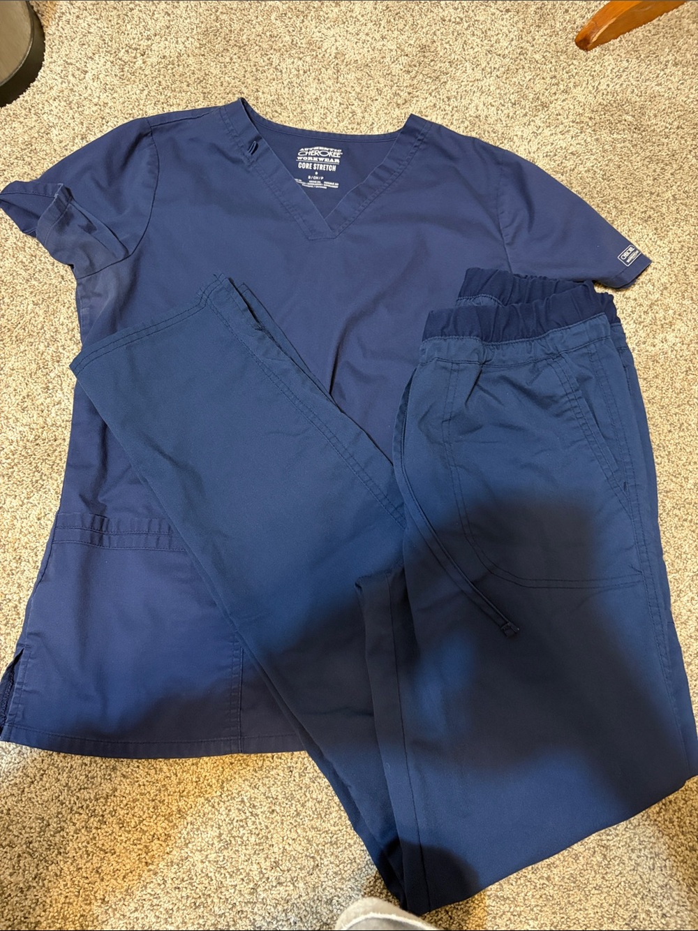 Cherokee Navy Blue Drawstring Scrub Pants